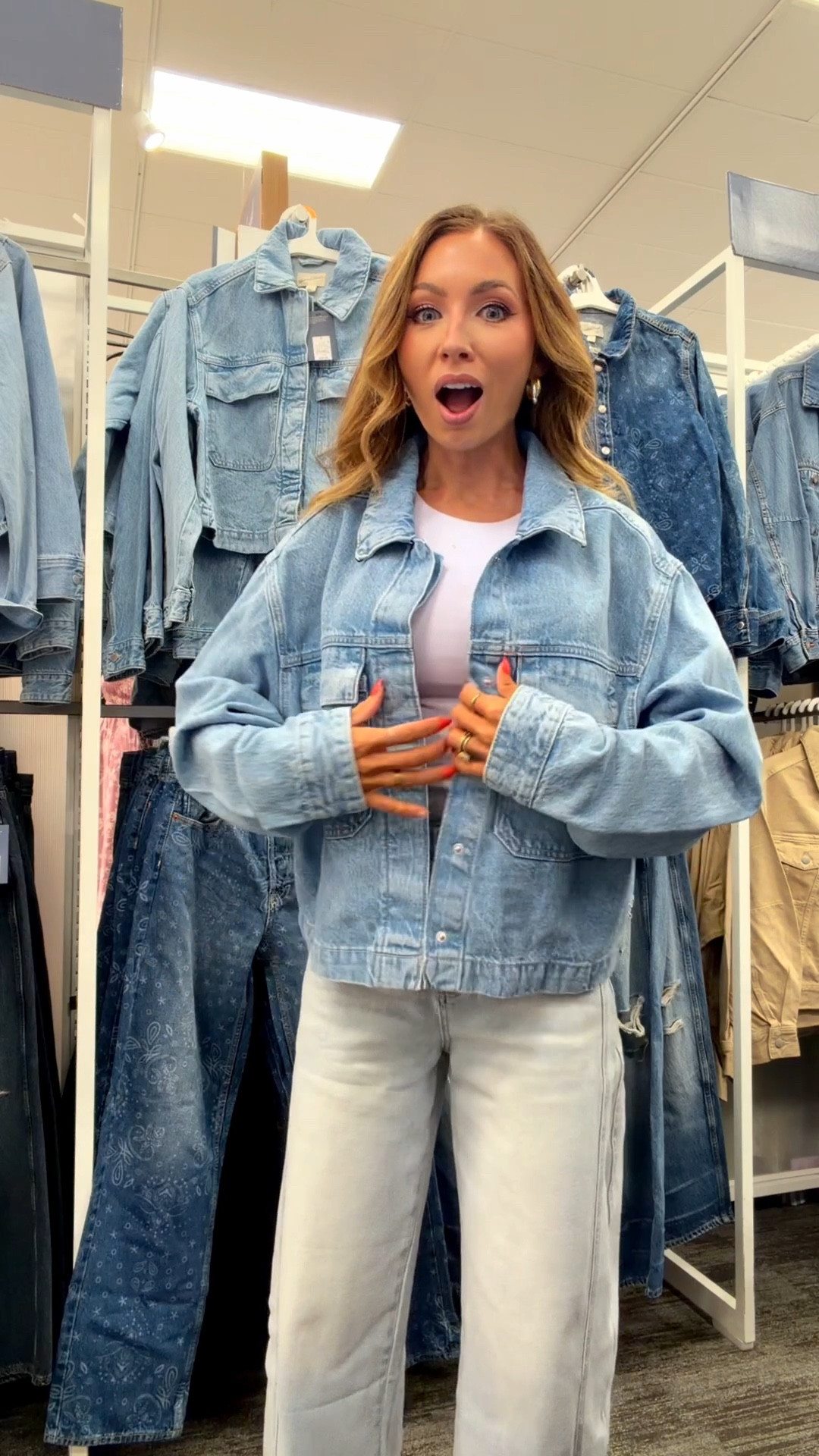 Can you believe how good this denim bomber is!? I’m actually wearing a size XL for an oversized look and LOVE!  

#LTKgrwm #LTKmomlife #LTKootd