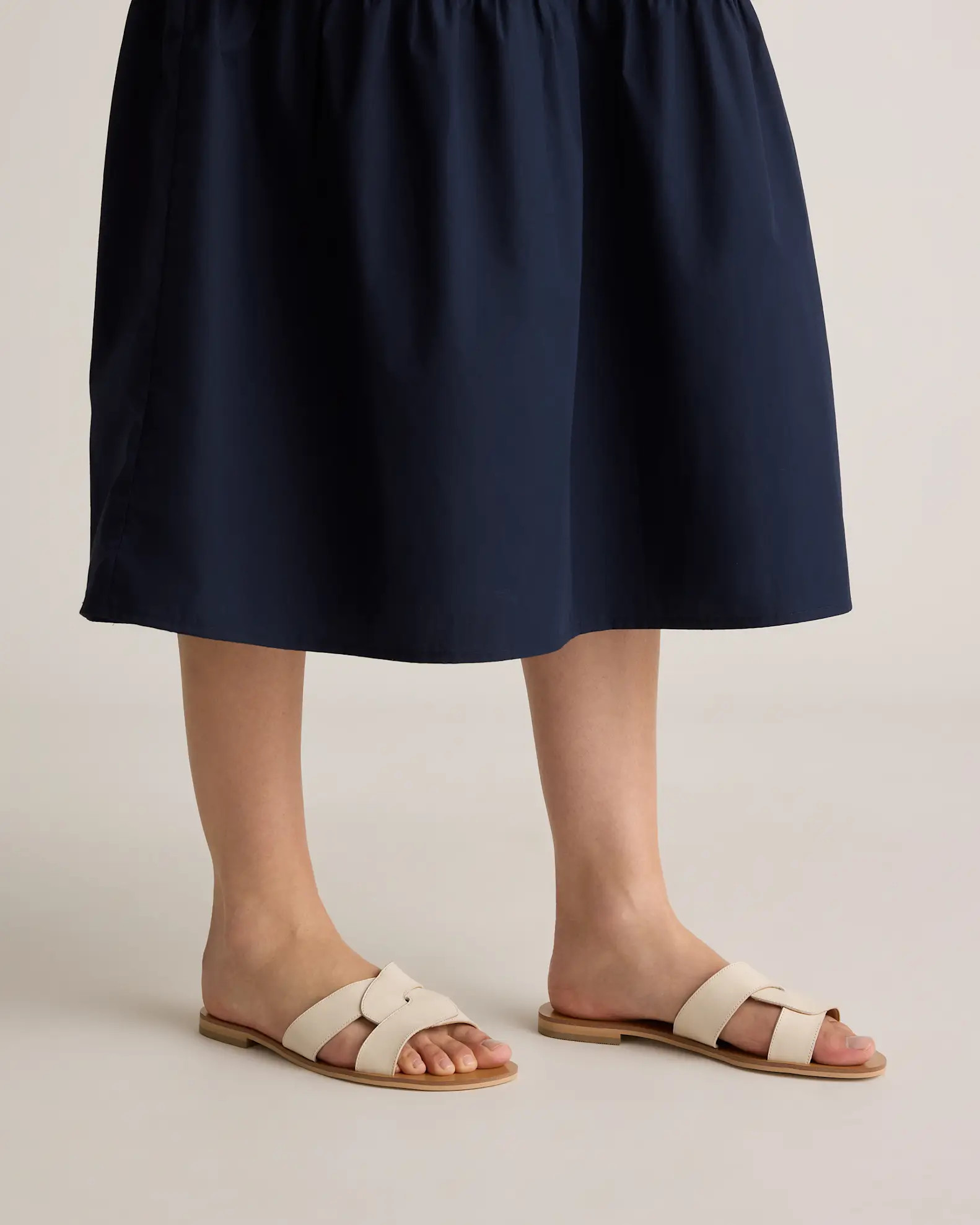 Italian Leather Cutout Slide Sandal | Quince