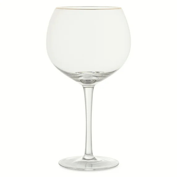Thyme & Table 21 fl oz Sphere Stemmed Wine Glass with Gold Rim | Walmart (US)