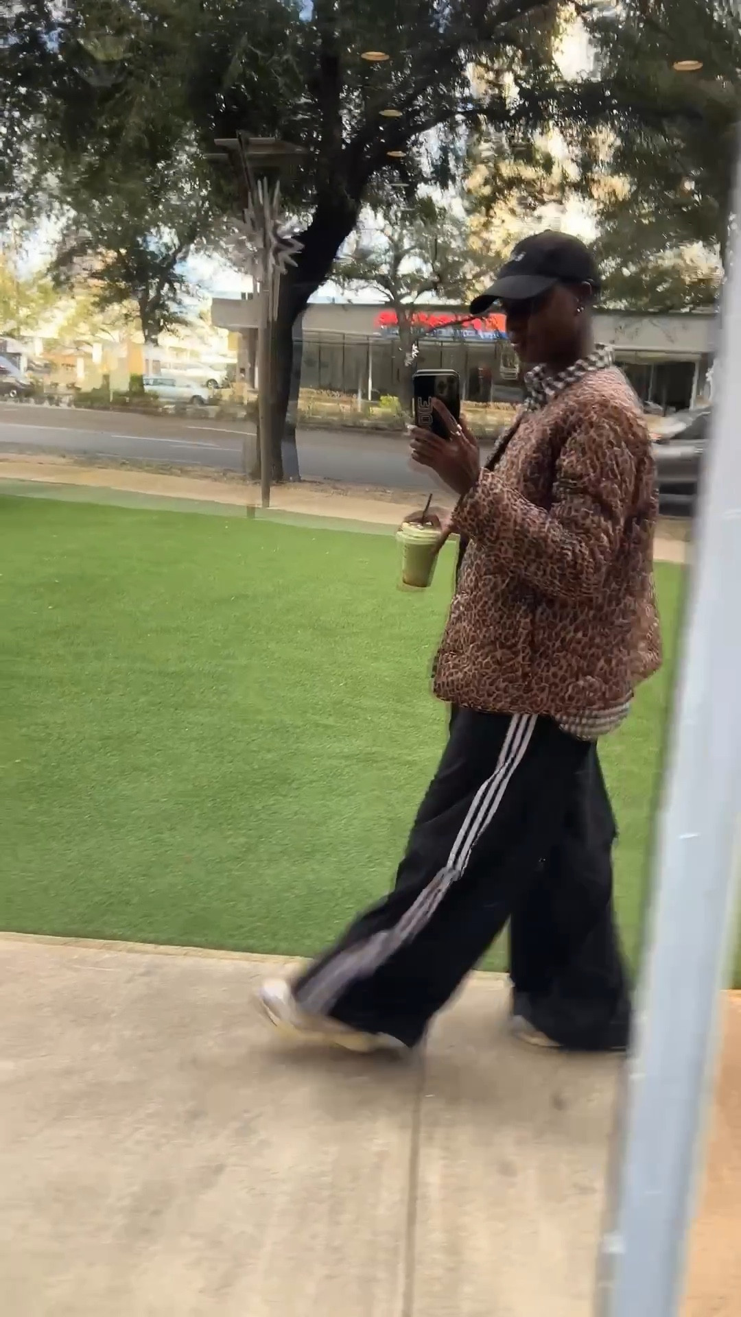 Winter outfit with pattern play! Reversible leopard puffer jacket, black & white gingham shirt, black adidas sweater pants, black dad hat, silver & cream new balance sneakers. Great travel outfit !
I’m wearing a medium jacket, small pants, 38 top  

#LTKdayinmylife #LTKTravel #LTKootd