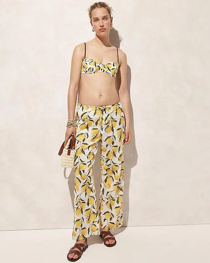 Relaxed beach pant in limoncello cotton voile | J.Crew US