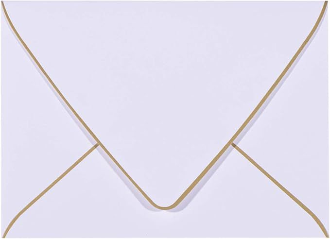 A7 White Envelopes 5 x 7 with Gold Border,- 50 Pack,for 5x7 Cards| Quick Self Seal| Perfect for W... | Amazon (US)