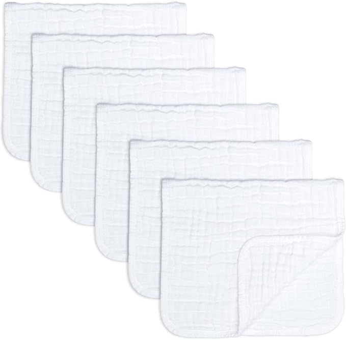 Muslin Burp ClothsLarge 100% Cotton Hand Washcloths 6 Layers Extra Absorbent and Soft by Comfy Cu... | Amazon (US)