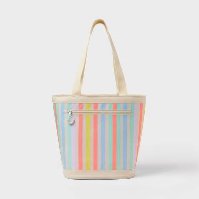 12 Cans/13.9qt Soft Sided Tote Cooler - Sun Squad™ Striped | Target