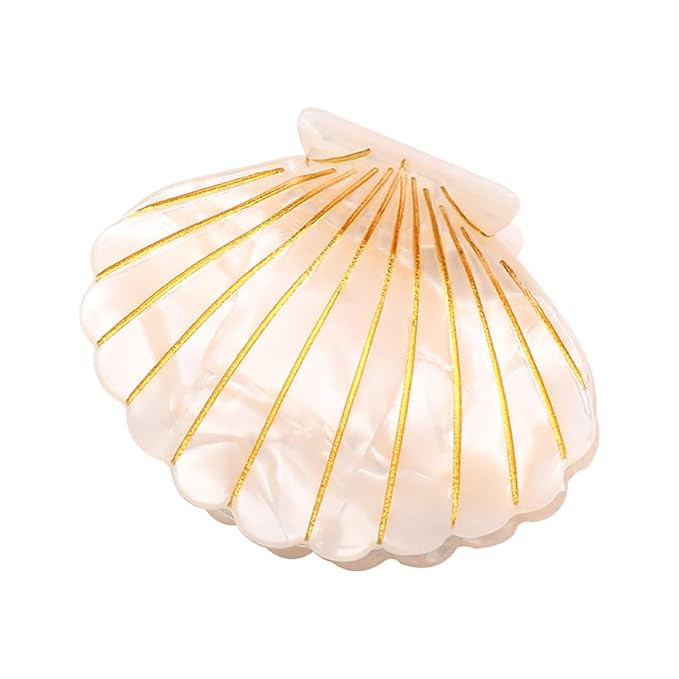 Shell Claw Clip,Acetate Hair Clips,Small Hair Clips for Women,White | Amazon (US)