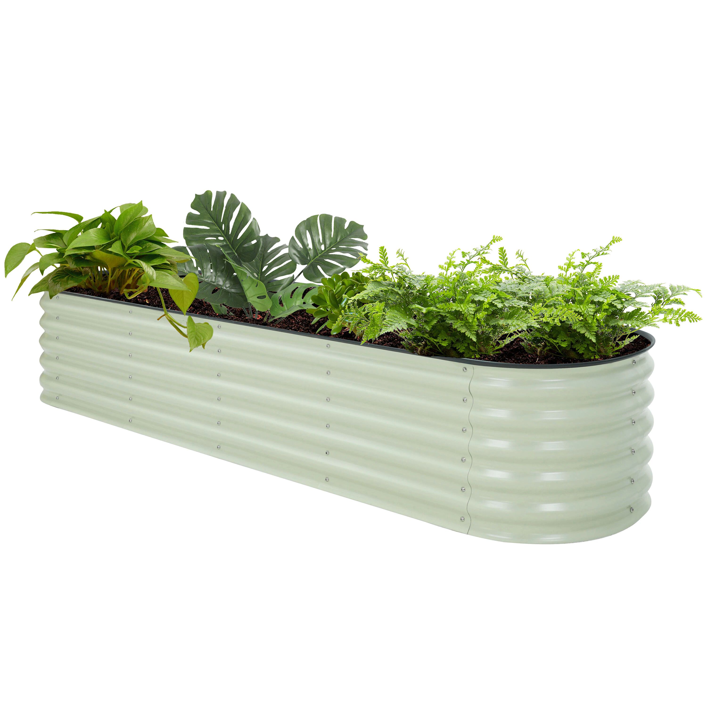 VEIKOUS 24-in W x 96-in L x 17-in H Off-white Raised Garden Bed | Lowe's