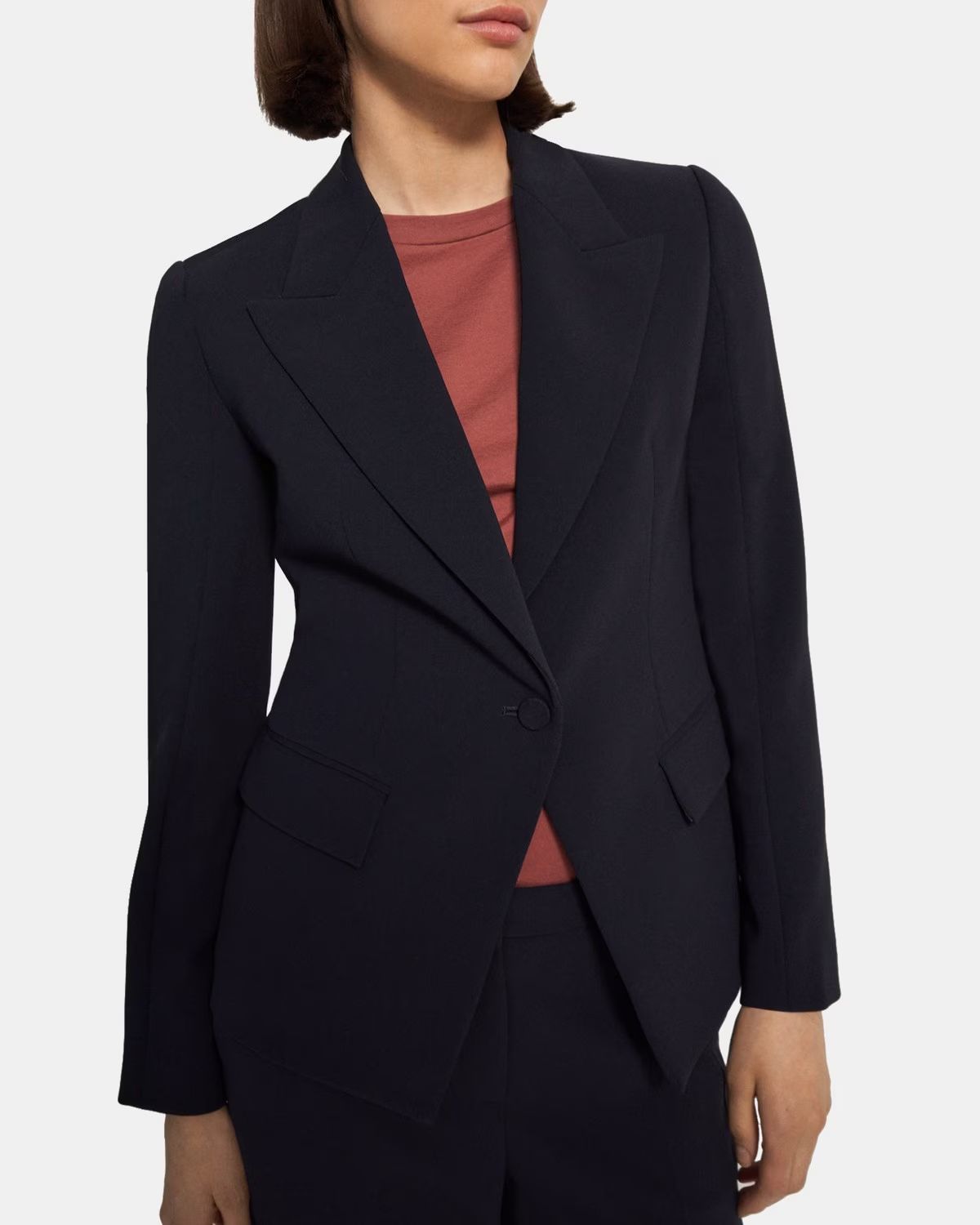 Angled Blazer in Crepe | Theory Outlet