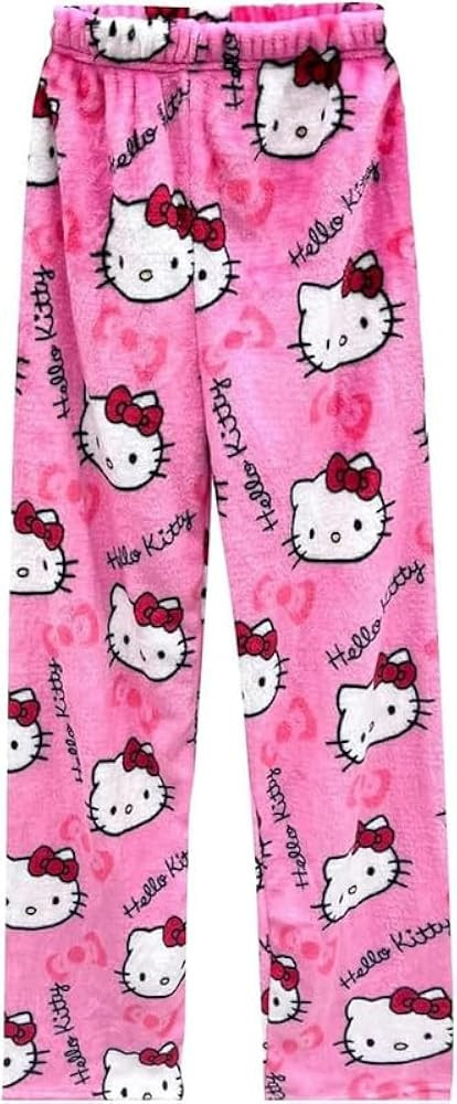 Cartoon Cat Pajama Pants Hellow Cat Indoor Pants For Women Girls Cute Cat Flannel Comfy Sleep Bot... | Amazon (US)