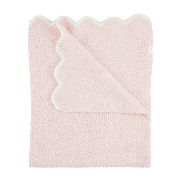 Pink Scallop Chenille Blanket | Mud Pie
