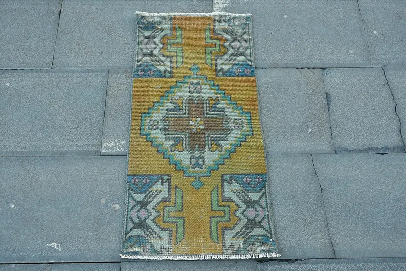 Vintage Rug, Turkish Rug, 1x3 Ft Small Rug, Rustic Rug, Antique Turkish Rug, Rugs for Entryway, 1... | Etsy (US)