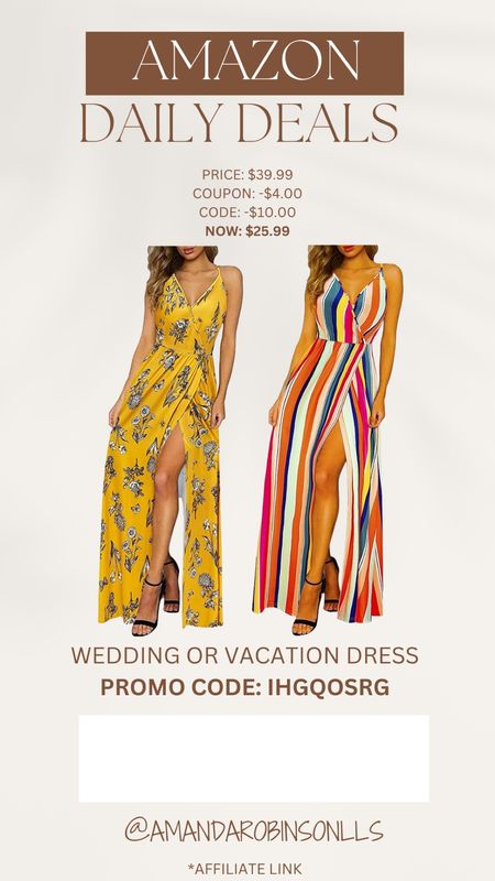 Amazon daily deals
Summer wedding or vacation maxi dress for women 

#LTKwedding #LTKsalealert #LTKswim