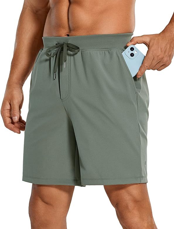 CRZ YOGA Men's Four-Way Stretch Workout Shorts - 7''/9'' Soft Durable Casual Athletic Shorts with... | Amazon (US)