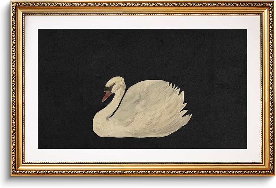 VIYYIEA Gold Framed Large Wall Art Canvas Print Home Decor Grace Swan Art Painting Pictures Wall ... | Amazon (US)