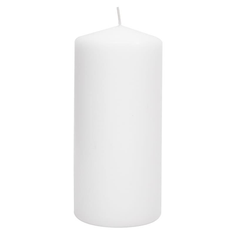 White Unscented Overdip Pillar Candle, 6" | At Home