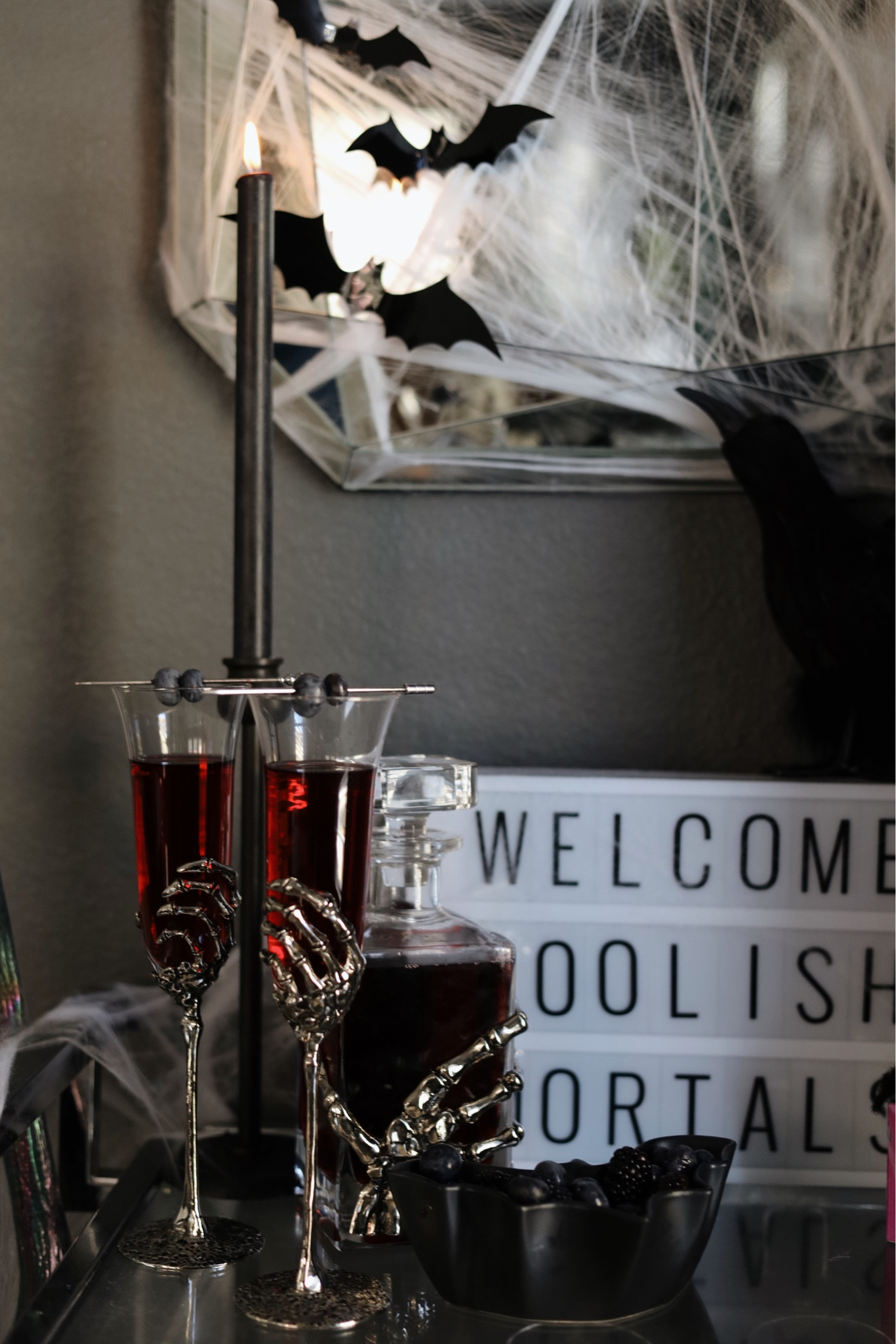 Halloween Bar Cart featuring glassware from Pottery Barn.

Halloween Decor | Halloween Party | Halloween Ideas | Pottery Barn Find

#LTKhome #LTKSeasonal #LTKHalloween