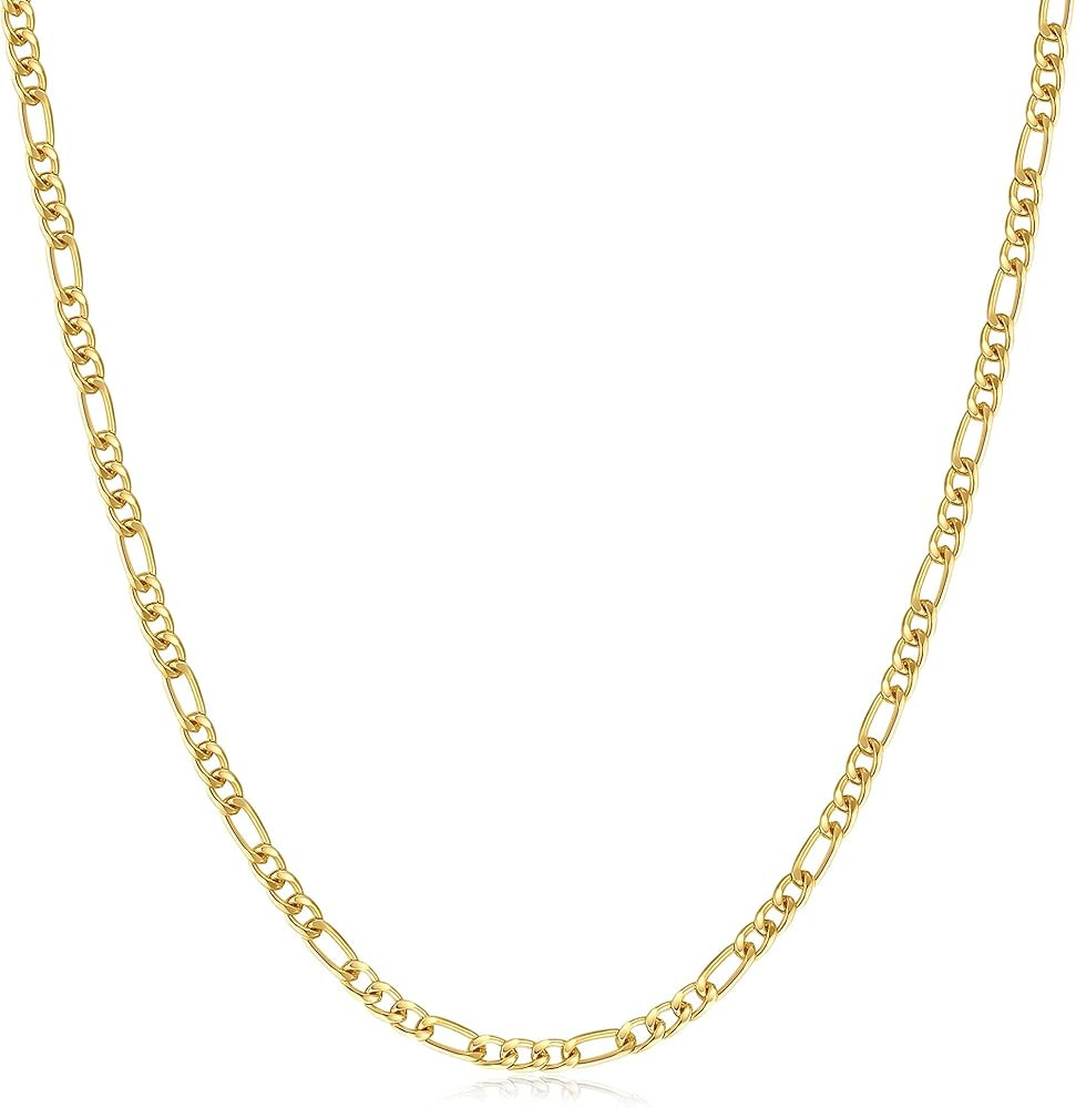 14K Gold / Silver Plated Chain Choker Necklace 5MM Flat Snake Chain Herringbone Necklace Thick Ch... | Amazon (US)
