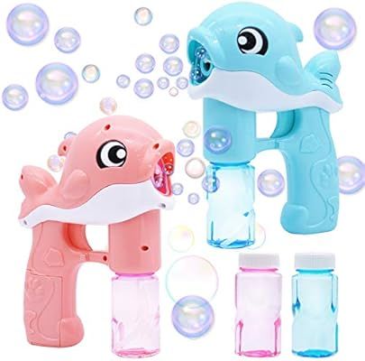 2 Bubble Guns Kit Whale Automatic Bubble Maker Blower Machine with 2 Bubble Solutions for Kids, B... | Amazon (US)