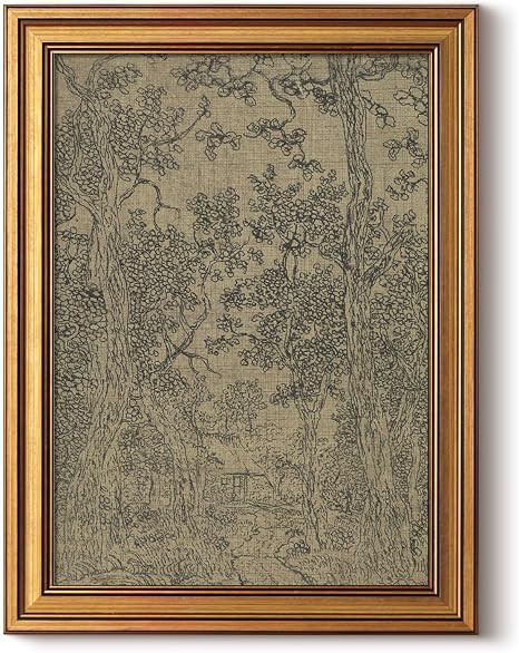 HUARCEY Gold Framed Canvas Wall Art, Large 12x16 in Antique Sketch Landscape Pictures Vintage Dec... | Amazon (US)