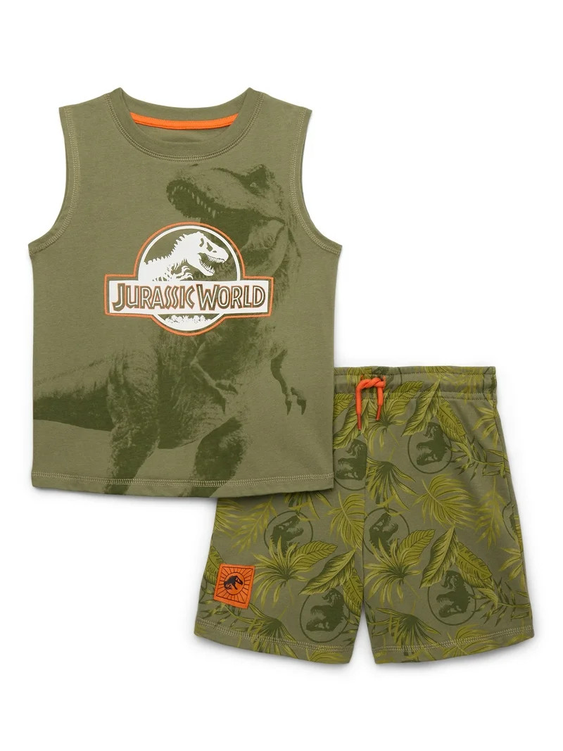 Jurassic World Toddler Boys Graphic Print Tank Top and Shorts Set, 2-Piece, Sizes 12M-5T | Walmart (US)