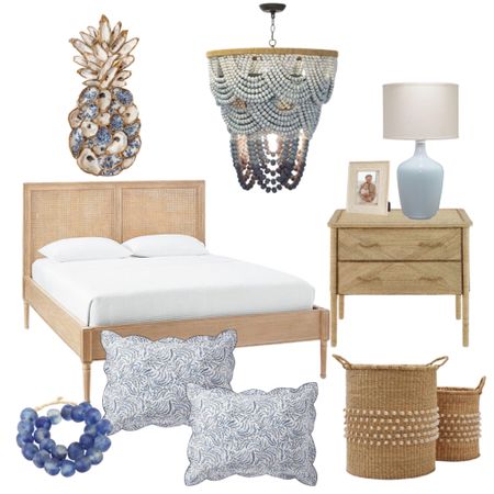 Pretty sure I could rest easy in this blue and white coastal bedroom .

#LTKhome #LTKFind