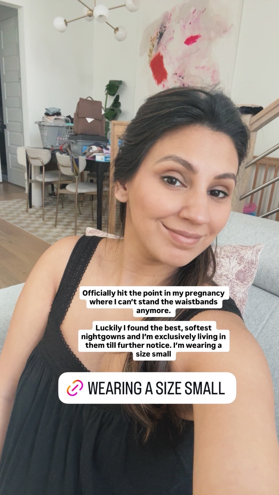 Officially hit the point in my pregnancy where I can't stand the waistbands anymore.
Luckily I found the best, softest nightgowns and I'm exclusively living in them till further notice. I'm wearing a size small