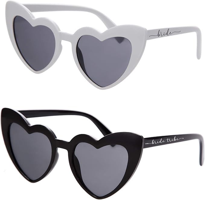 POP FIZZ DESIGNS Bachelorette Party Retro Heart Sunglasses I Bridesmaid Sunglasses I Sunglasses f... | Amazon (US)