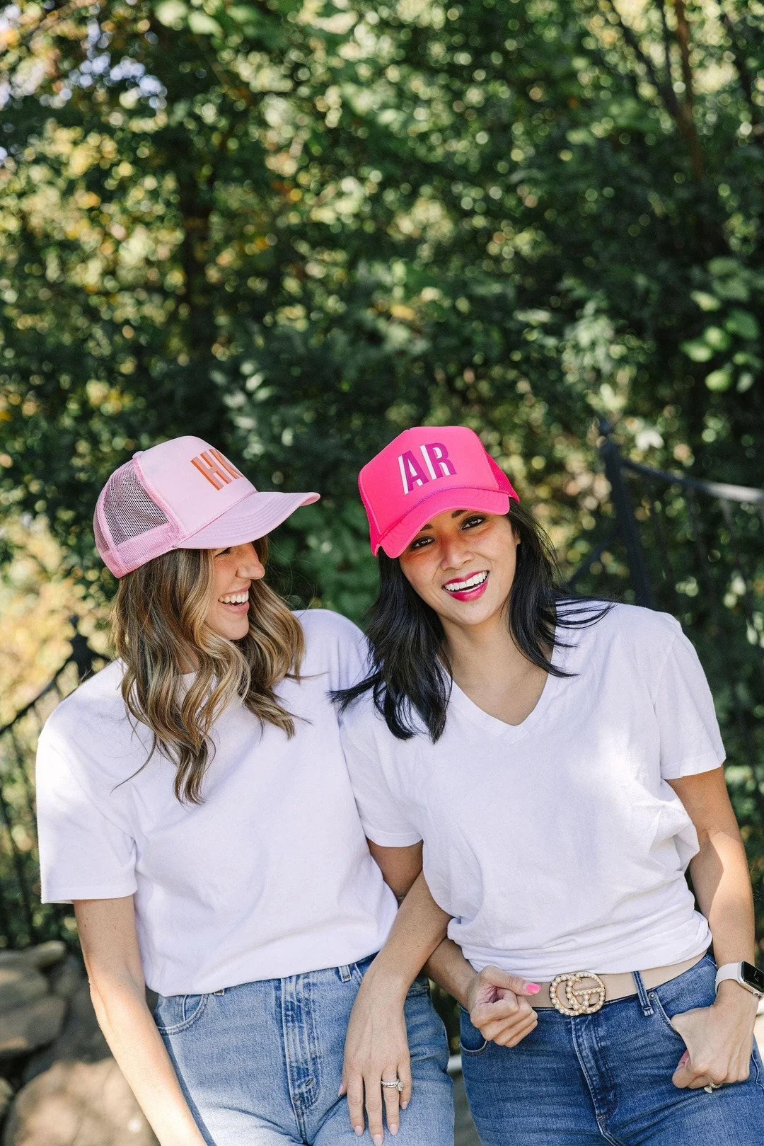 Shadow Monogram Trucker Hat // Monogram Initials Trucker Hat Custom Bridal Favors Bachelorette Pa... | Etsy (US)