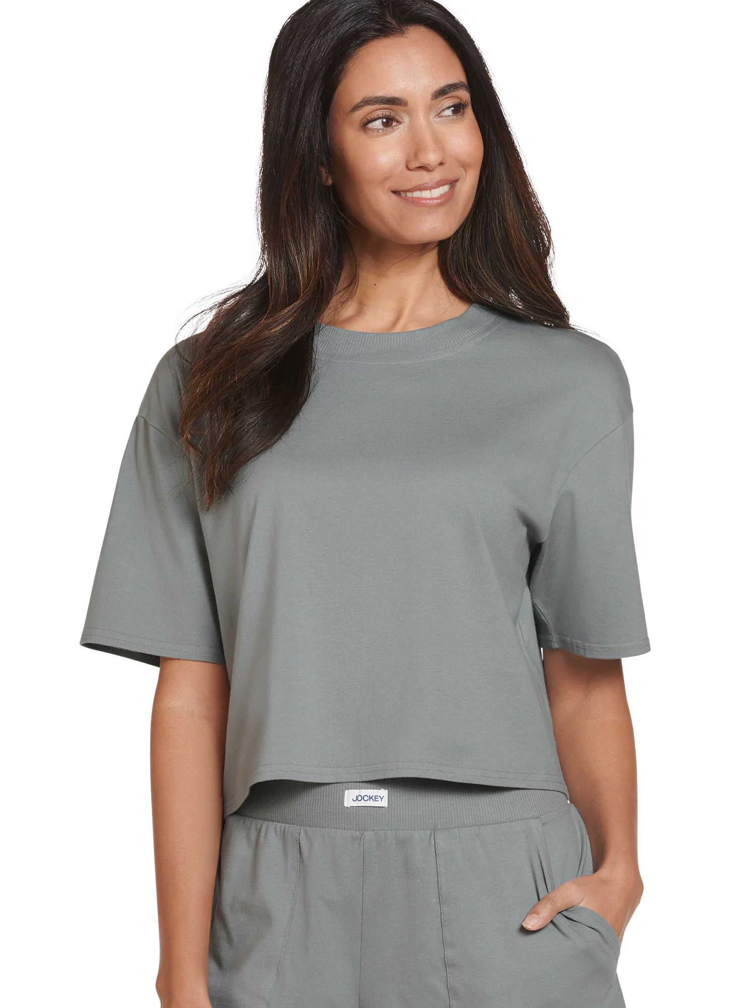 Jockey® Essentials Women's Organic Cotton Stretch Sleep Crop Top, Sizes S-3X | Walmart (US)