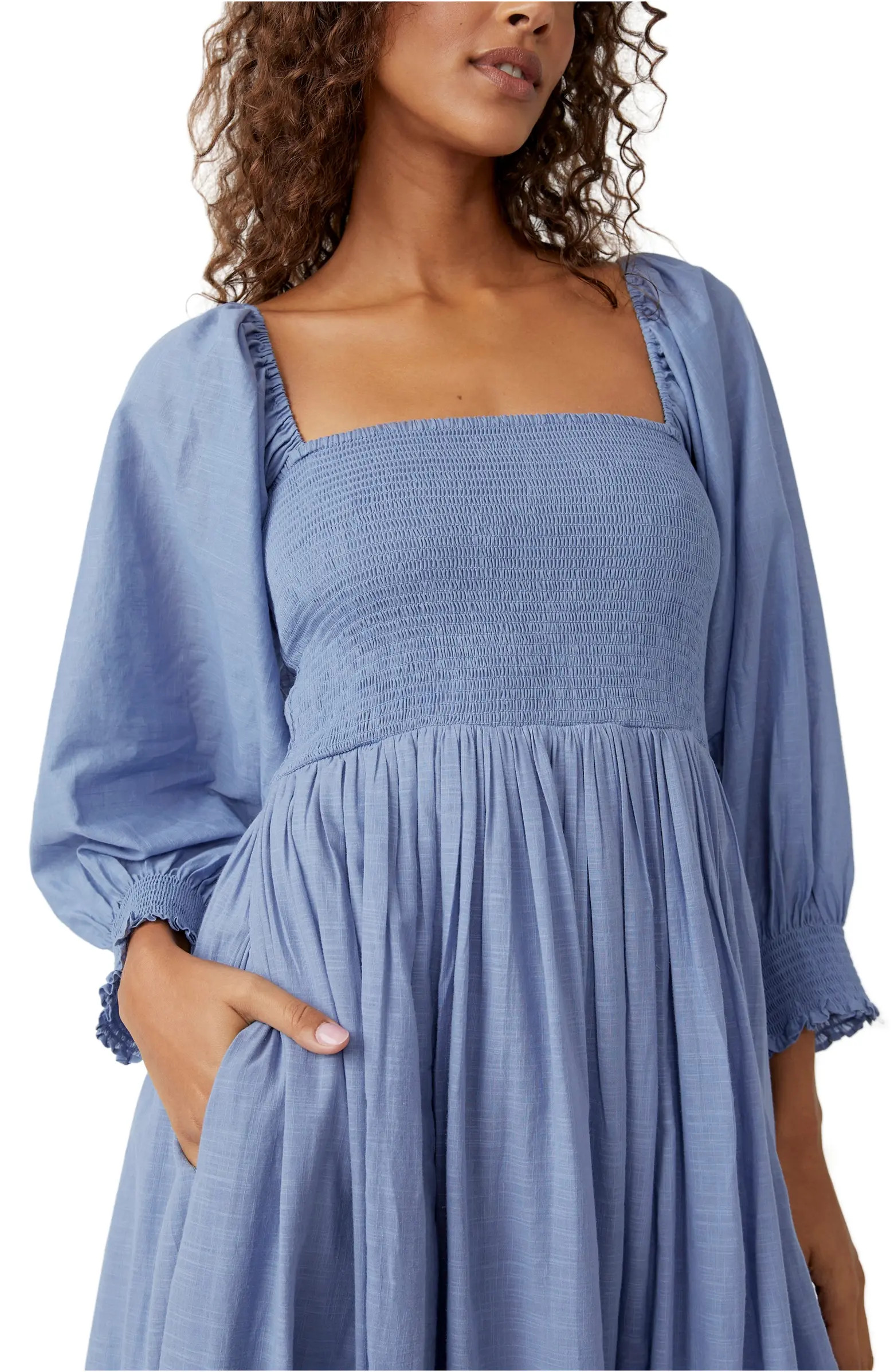 Free People Perfect Storm Smocked Eyelet Long Sleeve Maxi Dress | Nordstrom | Nordstrom