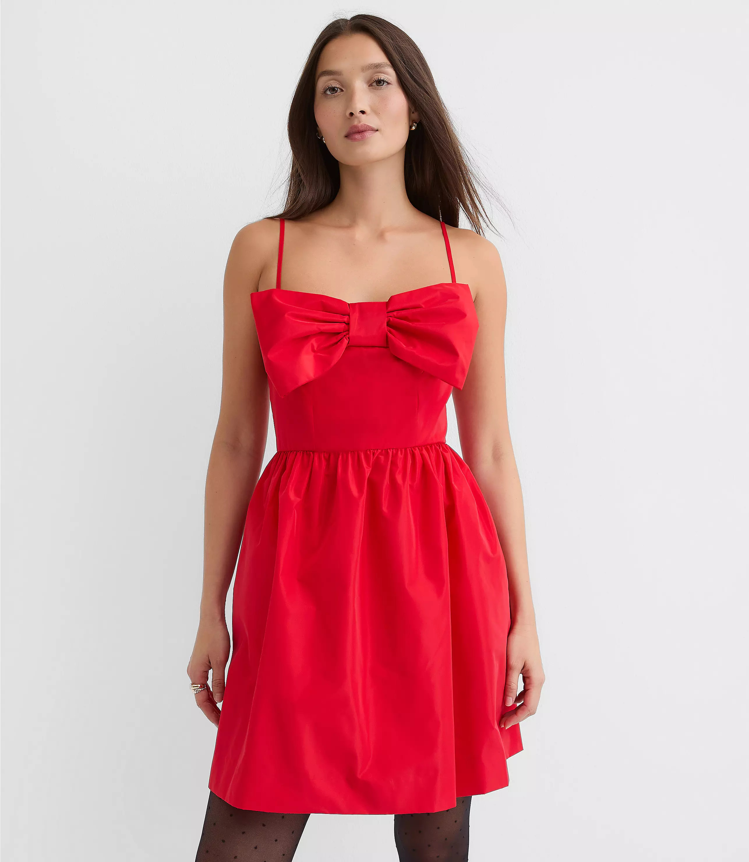 Petite Bow Strappy Mini Pocket Dress | LOFT