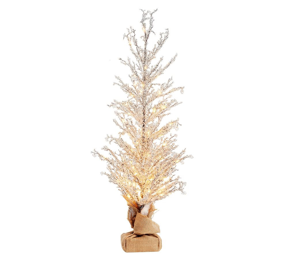 Lit Snowy Crystal Trees | Pottery Barn (US)