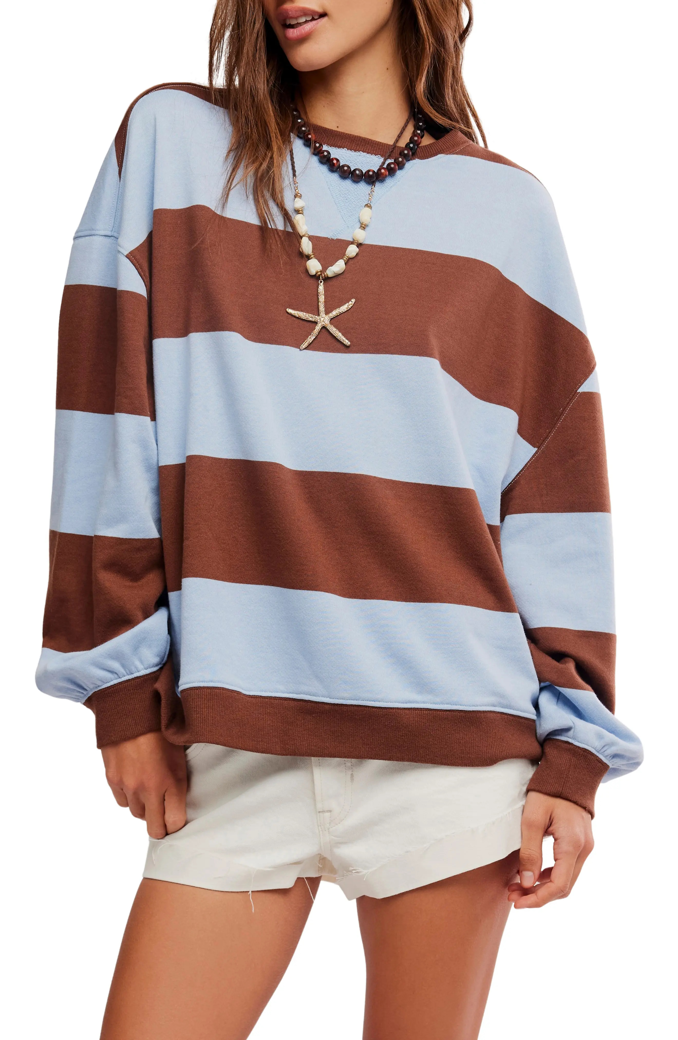 Oversize Stripe Sweatshirt (Women) | Nordstrom | Nordstrom