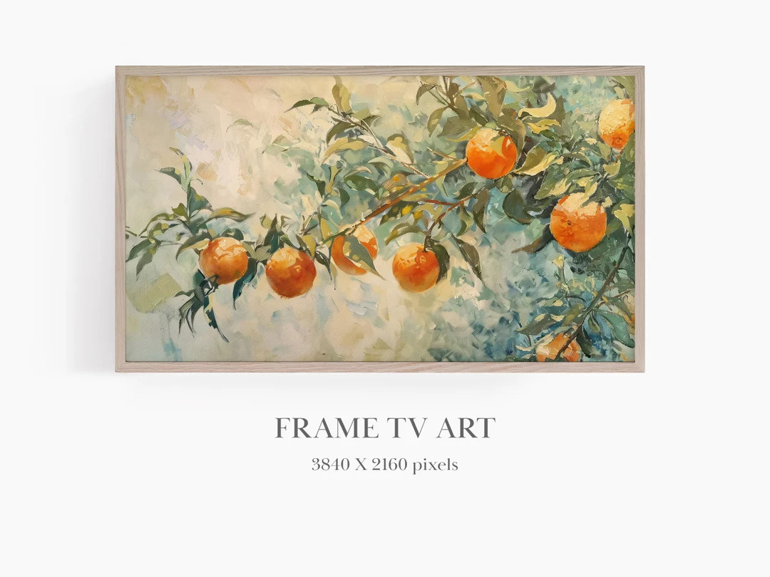 Frame TV Art Citrus, Frame TV Art Summer, Samsung Frame TV Art, Impressionist Art, Oranges Art, M... | Etsy (US)