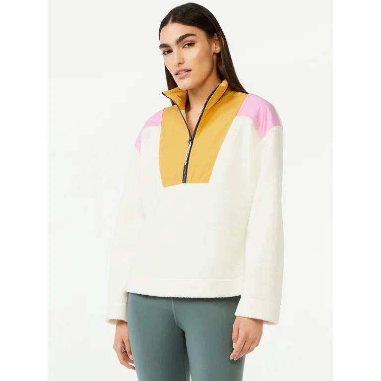 Free Assembly Women's Half Zip Mixy Popover | Walmart (US)