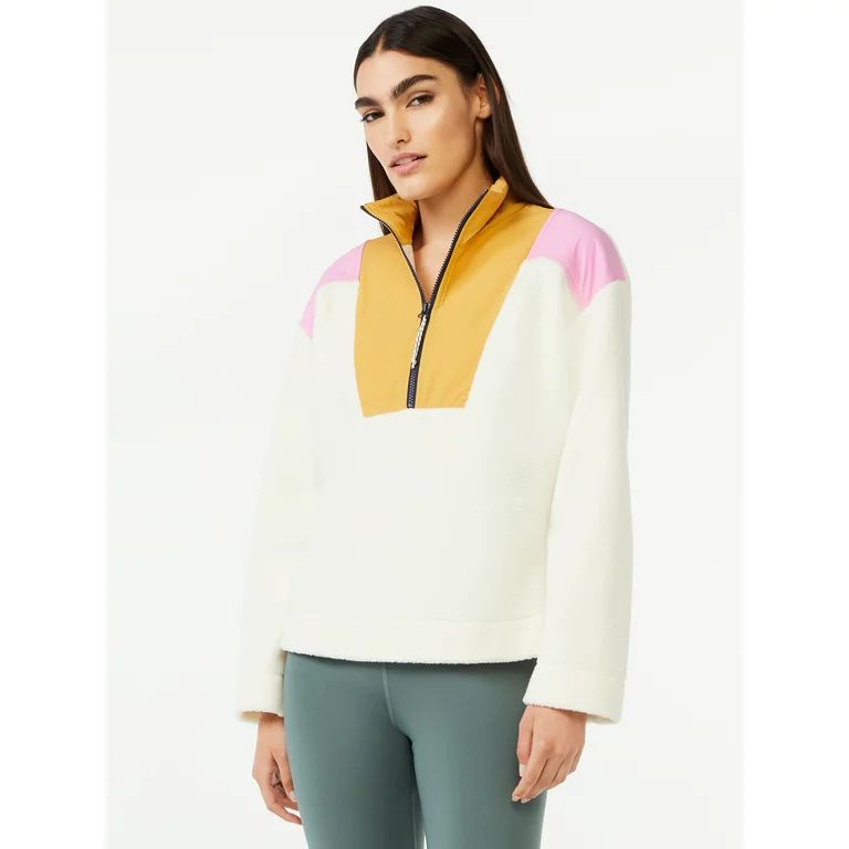 Free Assembly Women's Half Zip Mixy Popover - Walmart.com | Walmart (US)