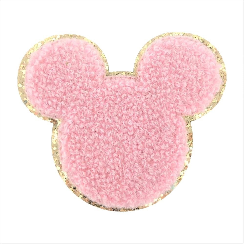 ZOOX Gold Glitters & Pink Chenille Varsity Initial Patches, Adhesive Sticker Iron On, 2.75'' Heig... | Amazon (US)