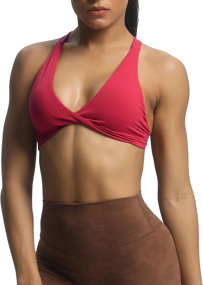 Aoxjox Women's Workout Sports Bras Fitness Backless Padded Satara Low Impact Bra Yoga Crop Tank T... | Amazon (US)
