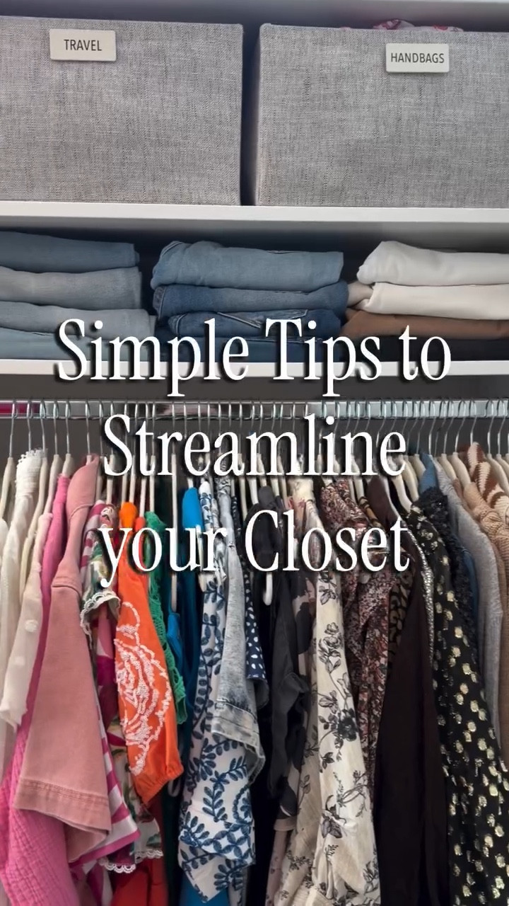 Tips for Streamlining Your Closet ✨

A well-organized closet should make getting dressed easier, not more overwhelming. These simple systems help create clarity and keep things running smoothly long-term:

• Color code by category so your wardrobe feels cohesive and easy to navigate
• Group like items together so you always know what you own and where it belongs
• Use matching hangers to instantly reduce visual clutter and create a calm, elevated look
• Use matching baskets to act as drawers
• Display accessories so you’re inspired to wear what you already have
• Edit often to keep your closet aligned with your current lifestyle and needs

The goal is not perfection. It’s a closet that supports your day and saves you time, every single morning.

Save this for your next reset and share with someone who could use a calmer closet. 🤍