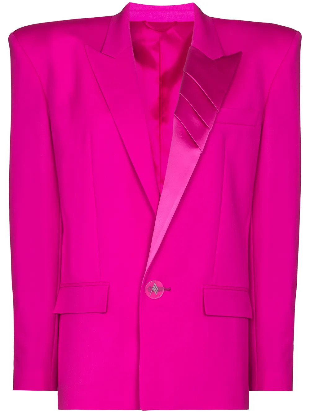 The Attico shoulder-pad single-breasted Blazer - Farfetch | Farfetch Global