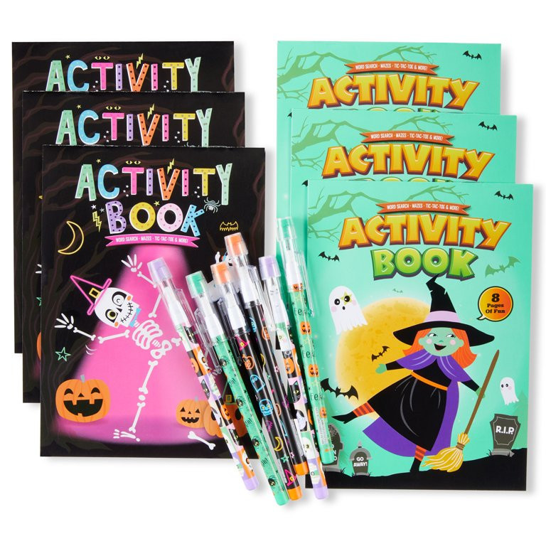 Halloween Activity Books with Pencils; Party Favors; Multi-Color, Way to Celebrate, 12 - Pieces | Walmart (US)