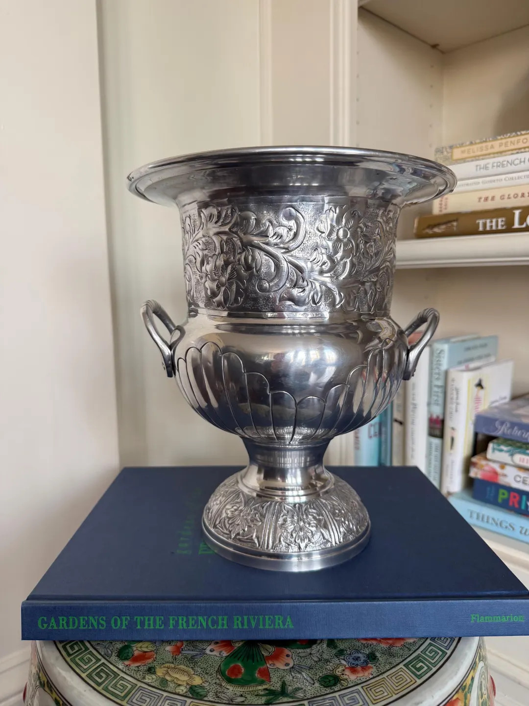 Vintage Silver Plate Champagne Bucket Large Pedestal Wine Cooler Engraved Floral Ice Bucket 10”... | Etsy (US)