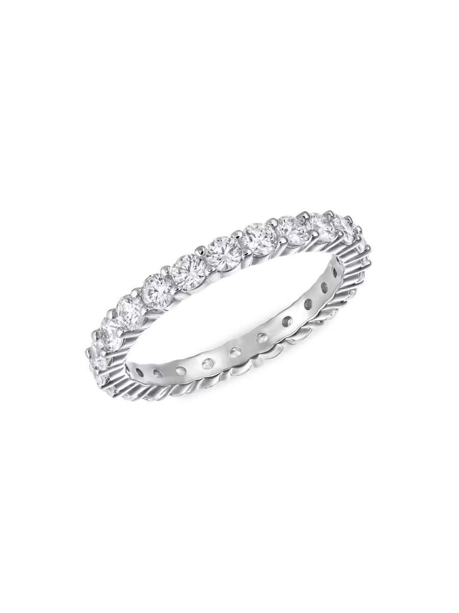 Vittore Swarovski Crystal Round-Cut Rhodium-Plated Ring | Saks Fifth Avenue