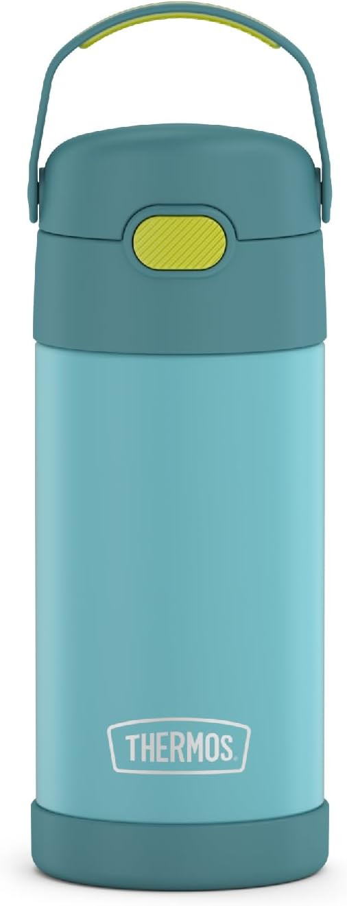 THERMOS FUNTAINER 12 Ounce Stainless Steel Vacuum Insulated Kids Straw Bottle, Blue/Green | Amazon (US)