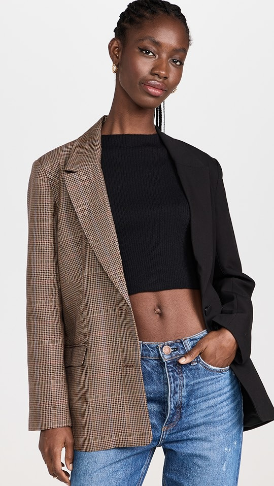 Spliced Check Blazer | Shopbop