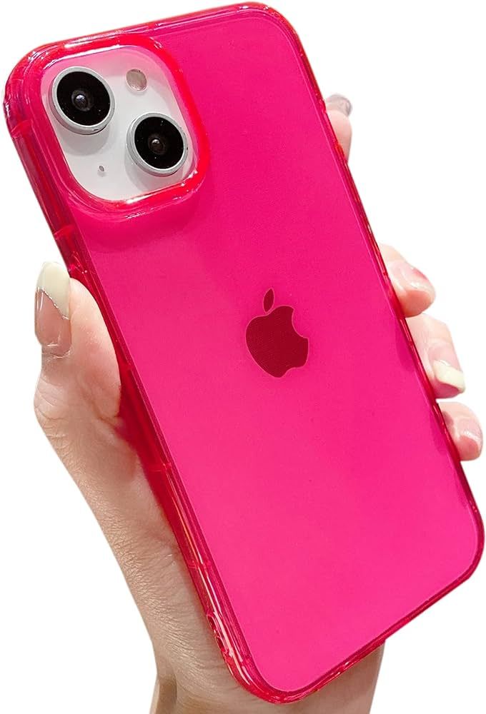 Cute Neon for iPhone 14 Case & iPhone 13 Case Clear, Flexible Slim TPU Shockproof Transparent Bum... | Amazon (US)