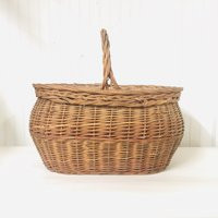 Antique Basket, Picnic Basket, Shabby Chic Ooak Woven Willow Wicker, Storage Container, Decor | Etsy (US)