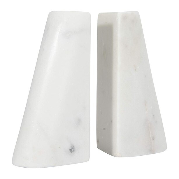 WHITE MARBLE BOOKENDS SET OF 2 | Indigo (CA)