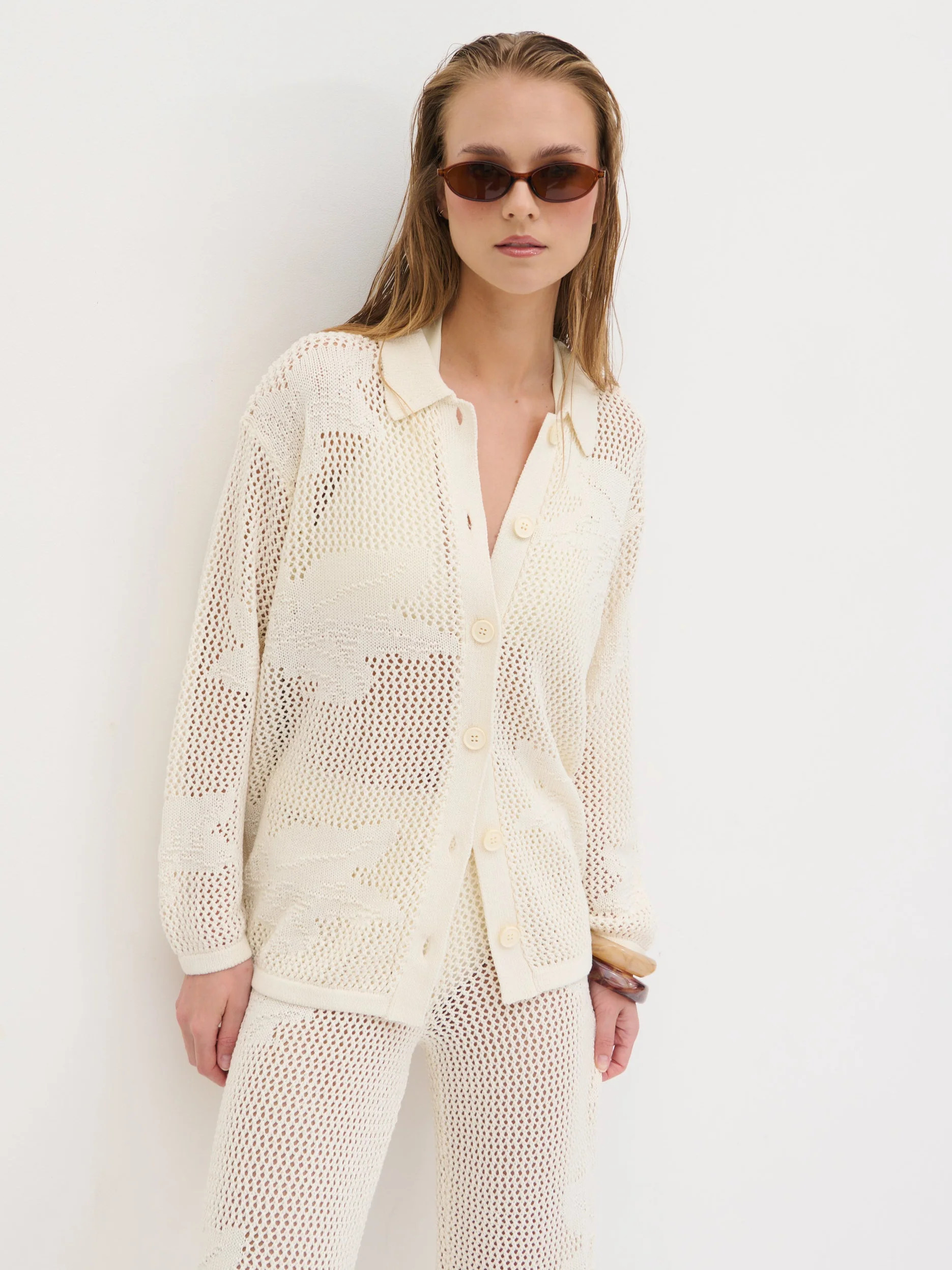 Mireille Knit Oversized Shirt | Pretty Lavish (UK)
