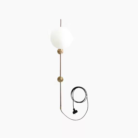Plug in Bedside Wall Sconce Brass Mid Century Modern Light | Etsy | Etsy (US)
