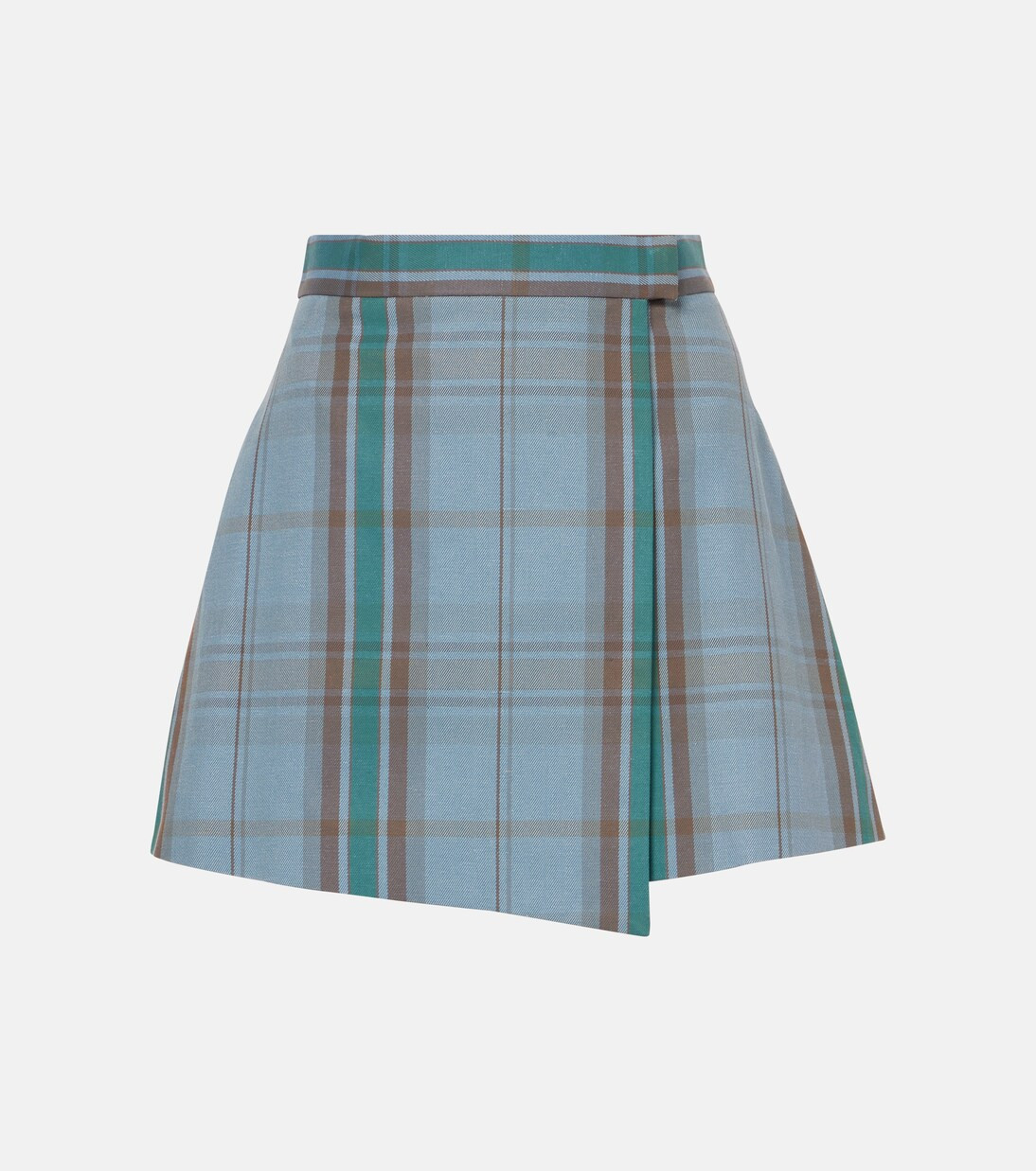 Cut Off tartan cotton and linen miniskirt | Mytheresa (UK)